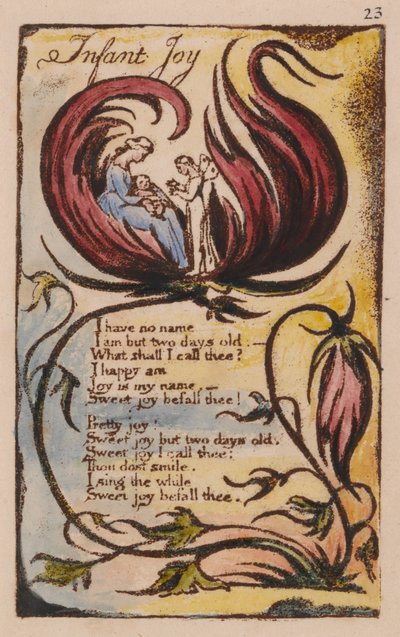 Songs of Innocence and of Experience, Plate 23, Infant Joy (Bentley 25) by William Blake
